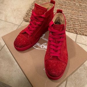 Christian Louboutin all red sneakers